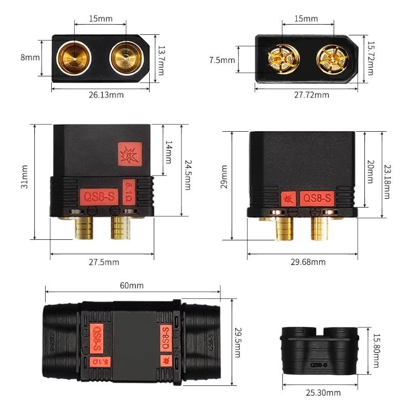QS8P-L Anti-Spark Female Connector 180 amp