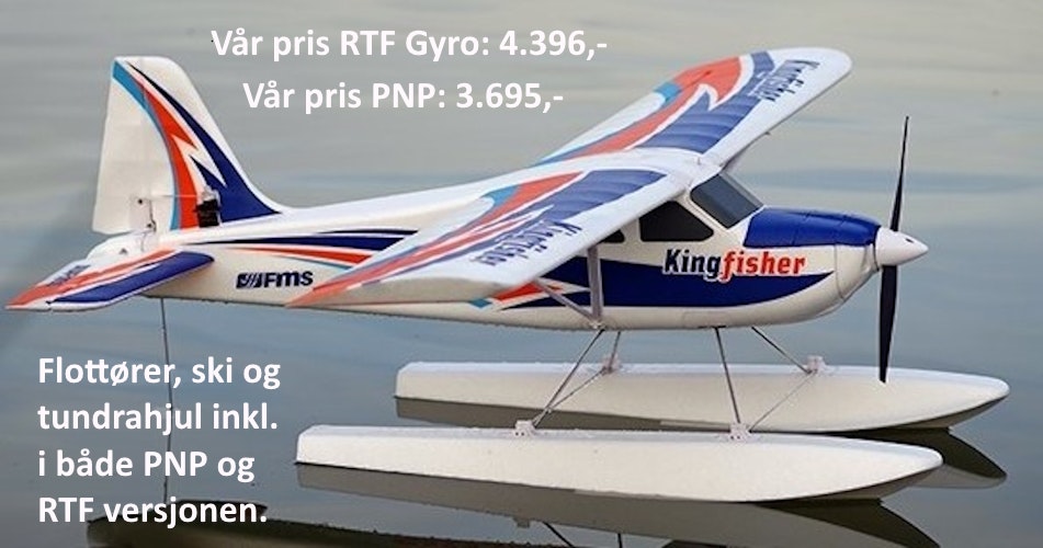 FMS Kingfisher V2 1400MM wheels floats skis Gyro RTF