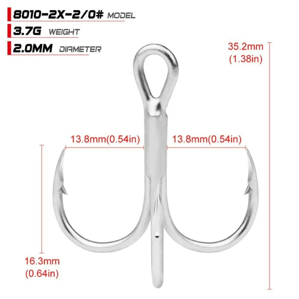 Fiskekrok 3-arms 77 kg for saltvannsfiske