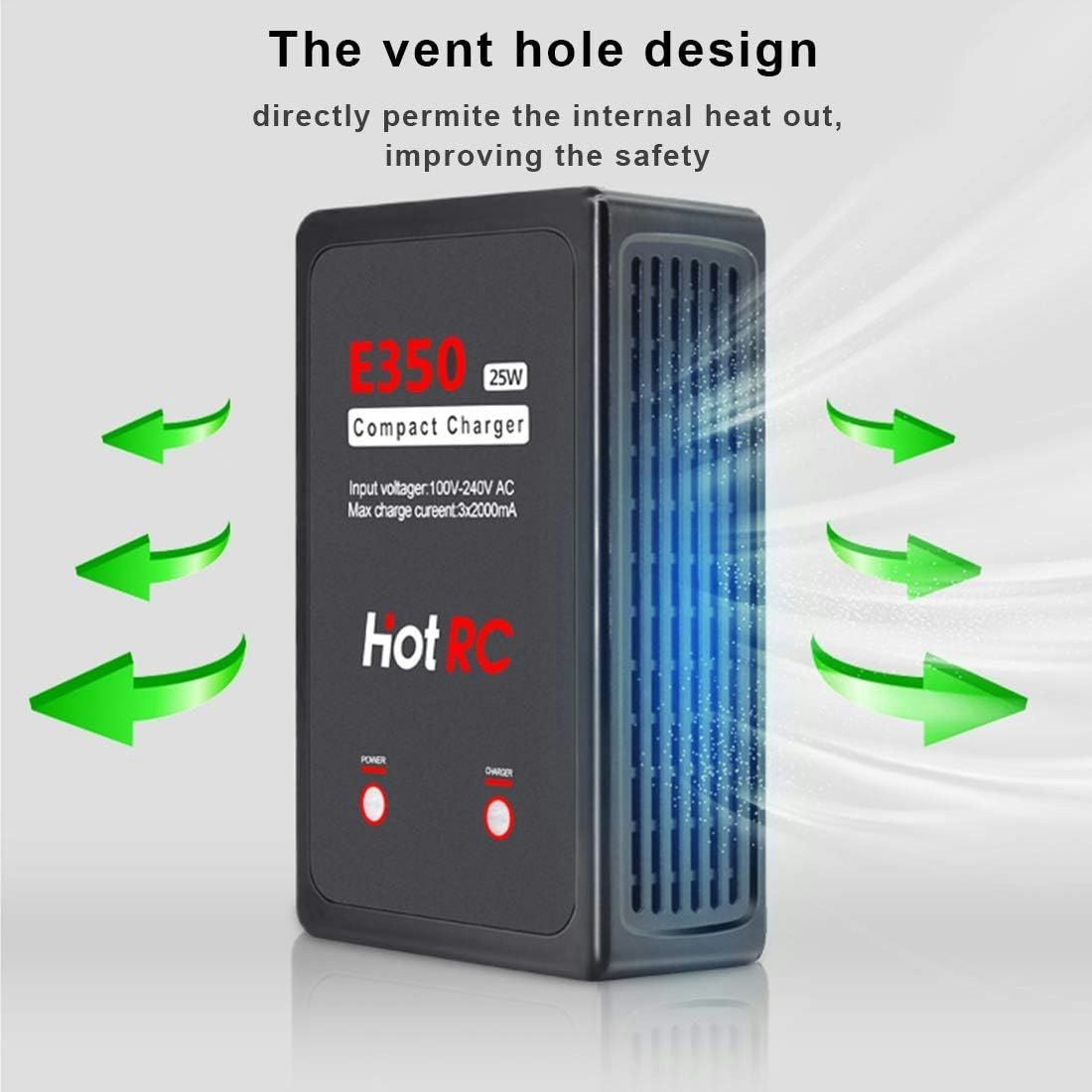 HOTRC E350 25W 2 amp 2 - 3S 220V Lipo Balance Charger