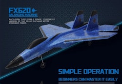 SU35 RC Plane 2.4G With LED Lights Gyro RTF blå