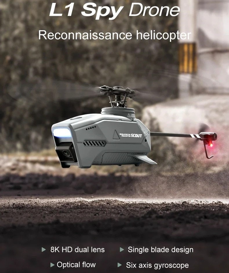 8K dual camera 2,4 Ghz spy helicopter RTF