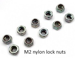 M2 nylon lock nuts 10 stk