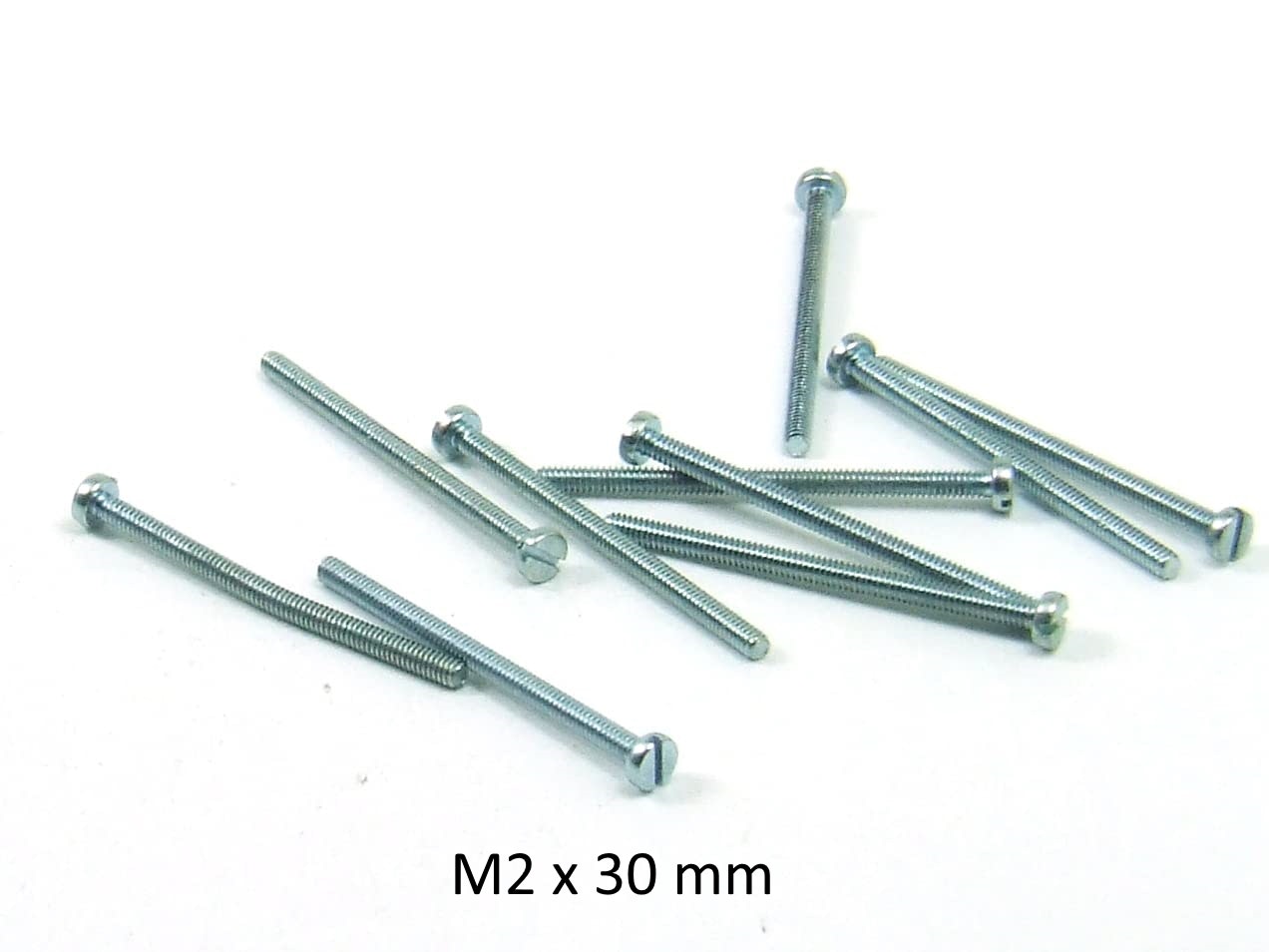 M2 30 mm maskinskruer 10 stk