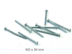M2 30 mm maskinskruer 10 stk
