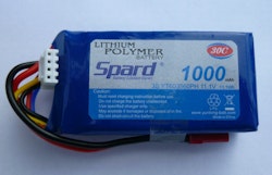 SPARD 11,1 volt 3S 30C 1000 mAh LiPo JST plugg