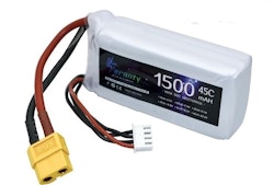 11,1 volt 3S 45C 1500 mAh LiPo XT60