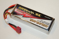 11,1 volt 3S 30C 2200 mAh LiPo Deans