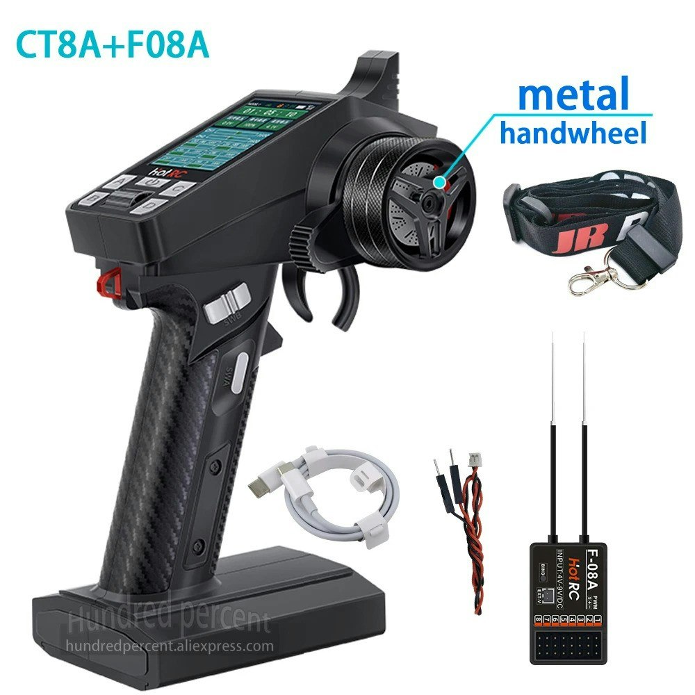 CT-8A 2.4G 6CH FHSS metall pistolstyring for bil, båt,tanks