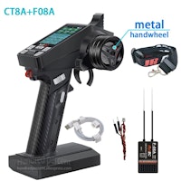 CT-8A 2.4G 6CH FHSS metall pistolstyring for bil, båt,tanks