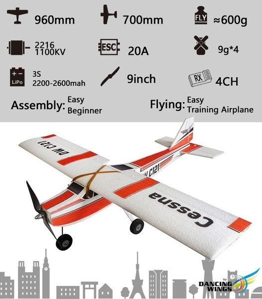 Cessna E10 960 mm EPP Gyro RTF