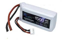 11,1 volt 3S 45C 1500 mAh LiPo T-plugg/Deans