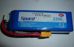 Spard 14,8 volt 4S 50C 2200 mAh LiPo XT60 plugg