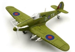 Hawker Hurricane WW2 fighter plastbyggesett