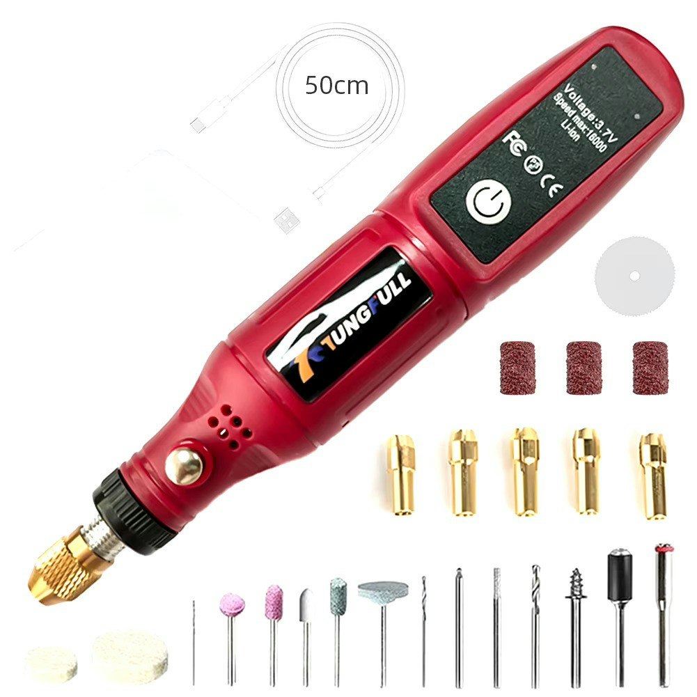 Mini drill oppladbar USB 24 pcs