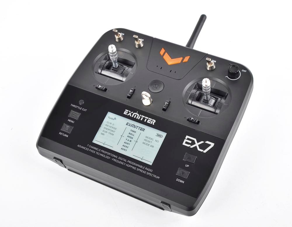 Exmitter EX7 2.4GHz FHSS 7-Channel Radio W/LCD Screen