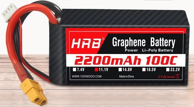 Graphene 11,1 volt 3S 100C 2200 mAh LiPo XT60 plugg
