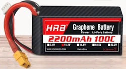 Graphene 11,1 volt 3S 100C 2200 mAh LiPo XT60 plugg