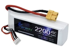 11,1 volt 3S 45C 2200 mAh LiPo XT60 plugg