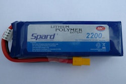 Spard 11,1 volt 3S 50C 2200 mAh LiPo XT60 plugg