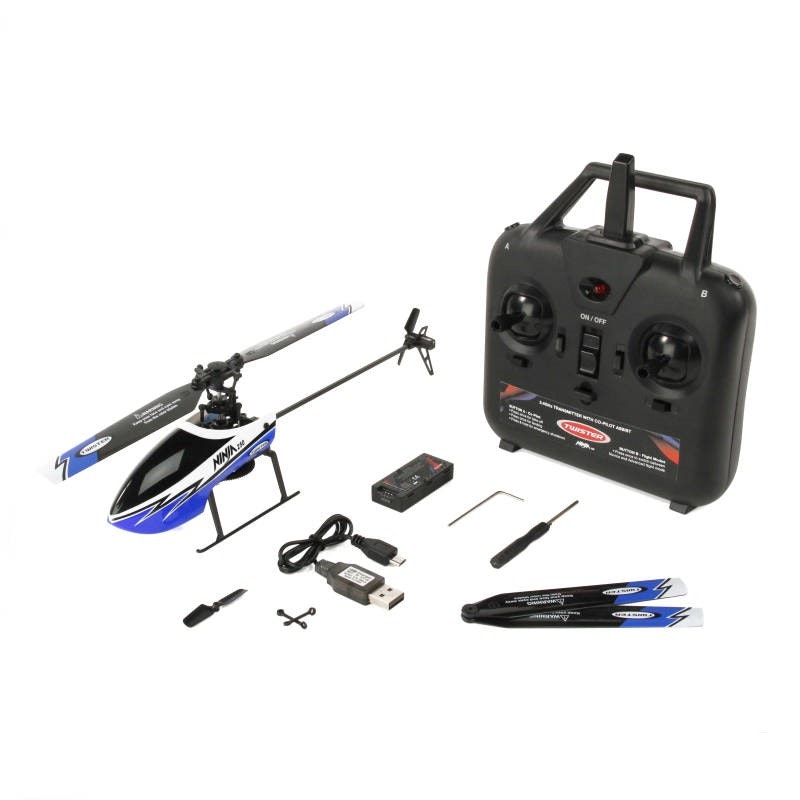 Twister Ninja 250 flybarless 6 axis gyro RTF blå