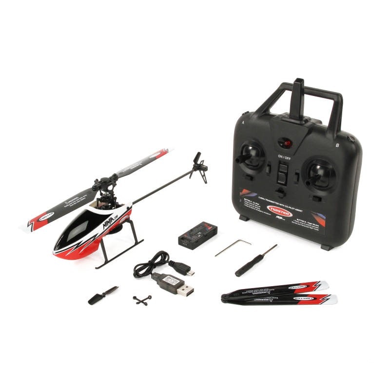 Twister Ninja 250 flybarless 6 axis gyro RTF rød
