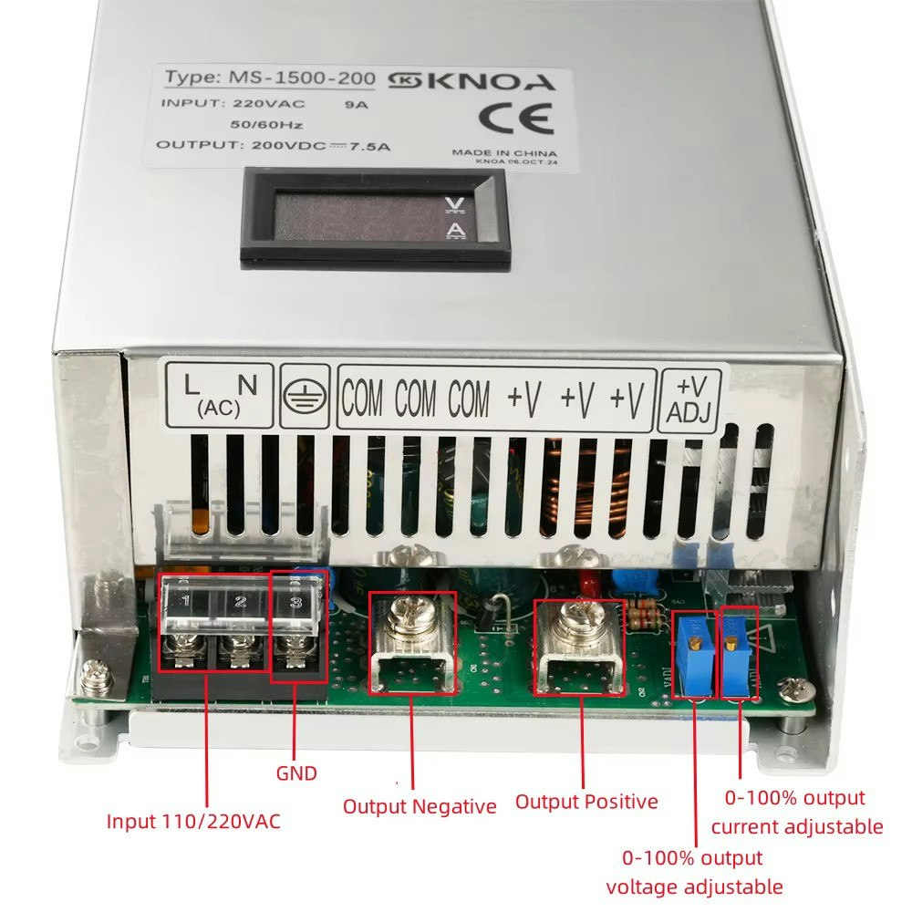 POWER SUPPLY 1500 watt 0-48 volt DC display