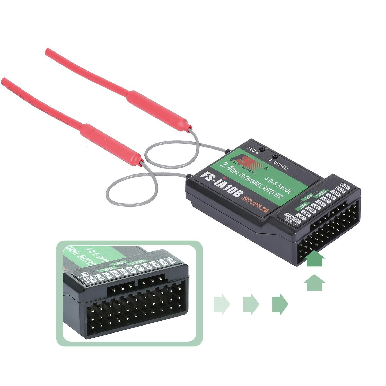 ​FlySky FS-i6X 10CH 2,4GHz AFHDS 2A med FS-iA10B-mottaker