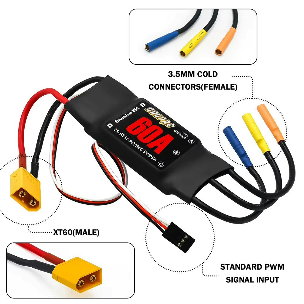 60 amp BL 2-6 celler ESC