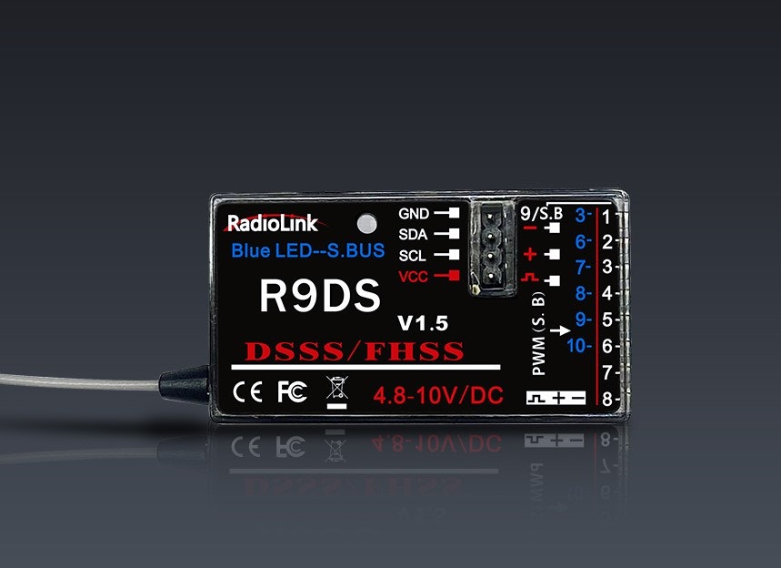 Radiolink R9DS 2,4 GHz DSSS & FHSS SBUS/PWM mottaker