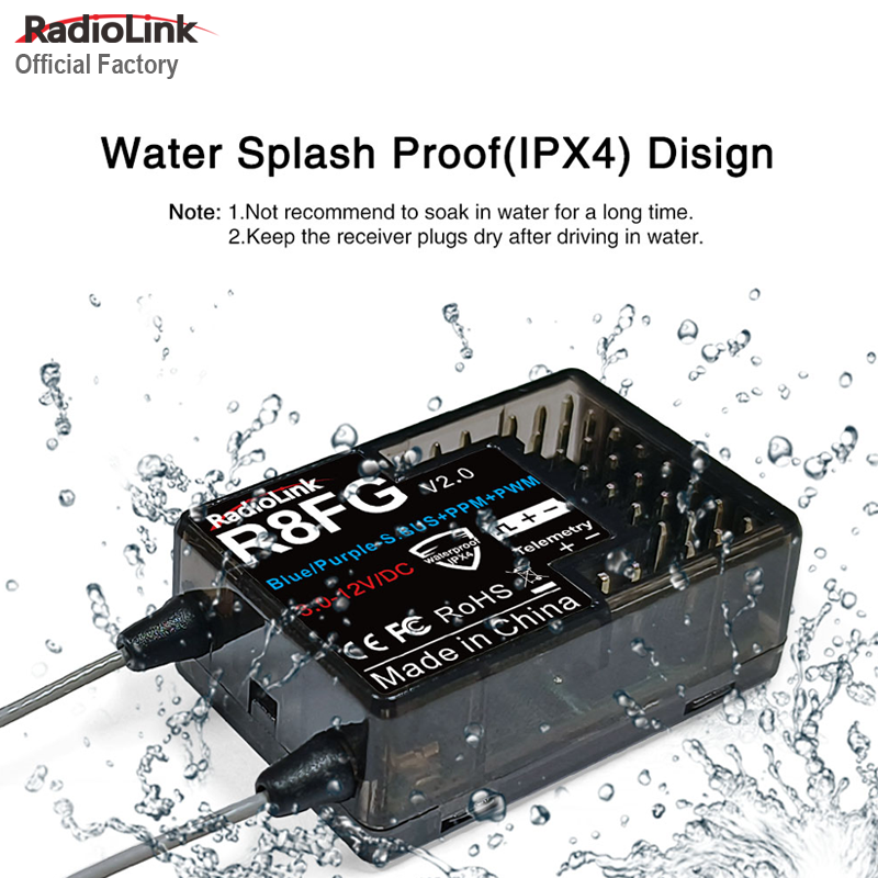 Radiolink R8FG 2,4 Ghz 8 Ch mottaker Gyro Telemetri SBUS/PWM/PPM