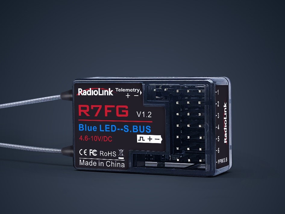 Radiolink R7FG 2,4 Ghz 7 Ch mottaker Gyro Telemetri SBUS/PWM/PPM