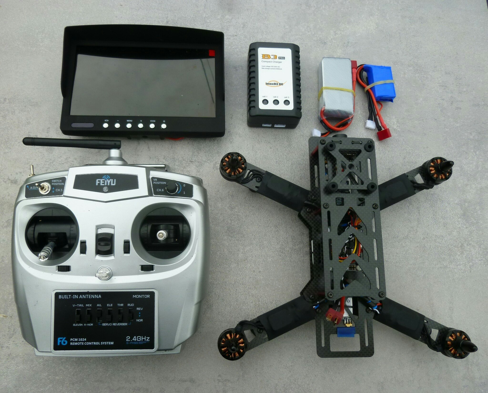 FPV carbon body racing drone RTF alt inkl