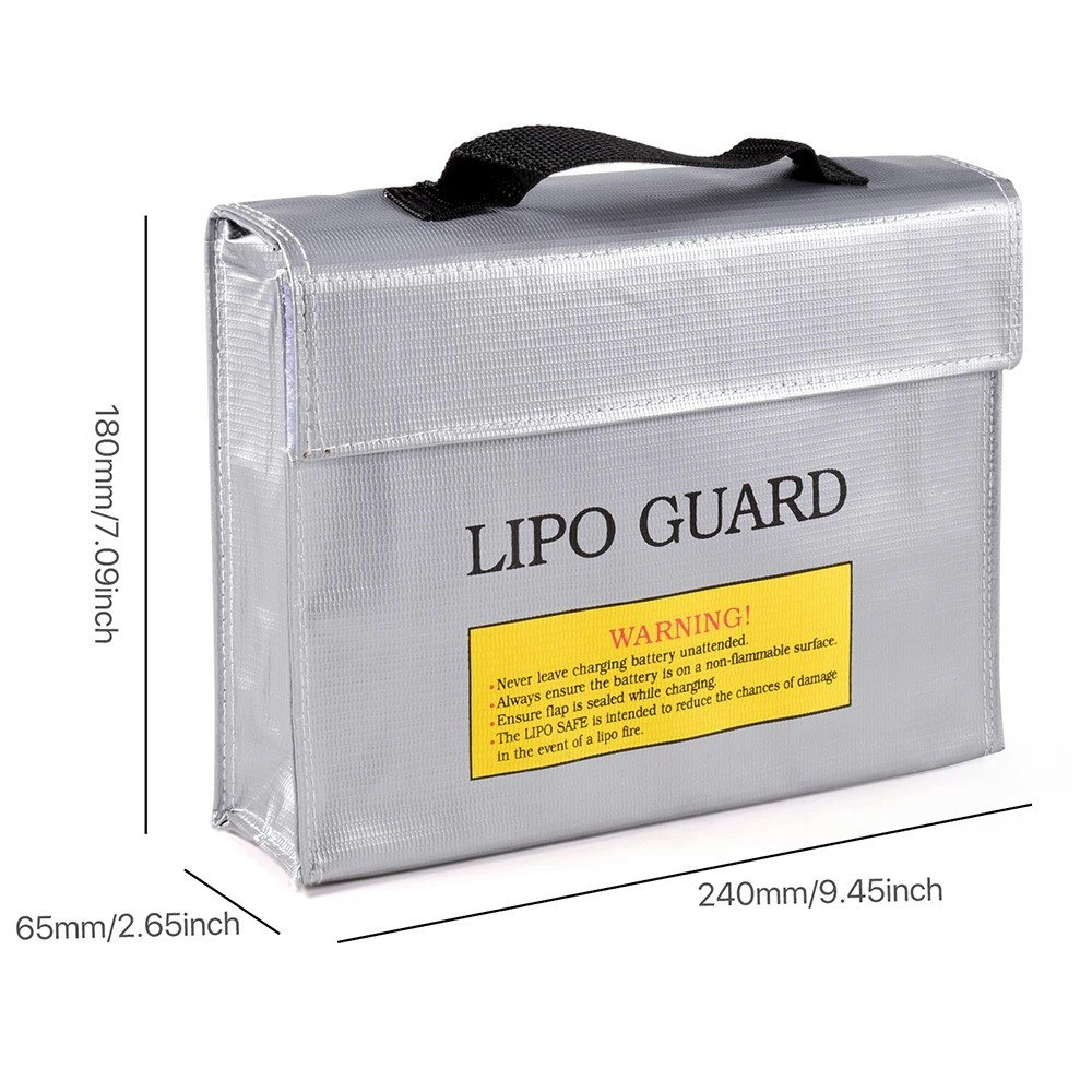 Brannsikker lade/transportbag for LIPo batterier