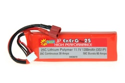 11,1 volt 3S 25C 1200 mAh LiPo T-plugg