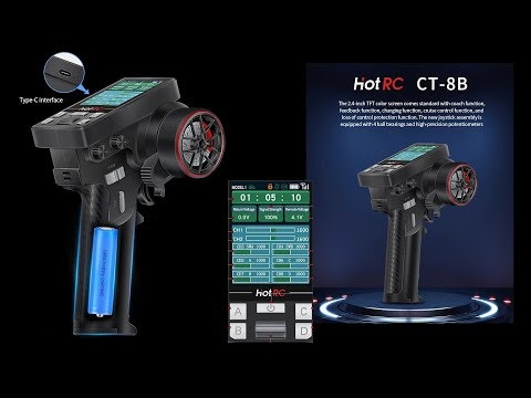 CT-8B 2.4G 10 CH FHSS gyro metall pistolstyring for bil, båt,tanks