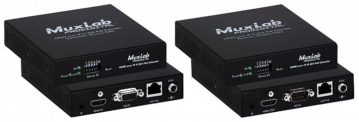 Muxlab HDMI över IP med H.264, PoE, Kit