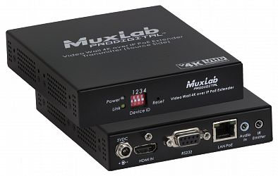 Muxlab 4K@30Hz Videovägg över IP, PoE, Kit