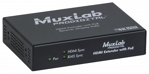 Muxlab HDMI Extender, endast mottagare, HDBaseT, PoE