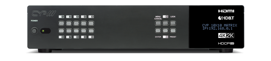 CYP/// HDMI - HDBaseT Lite matris 10x8+2 med separat audio matris