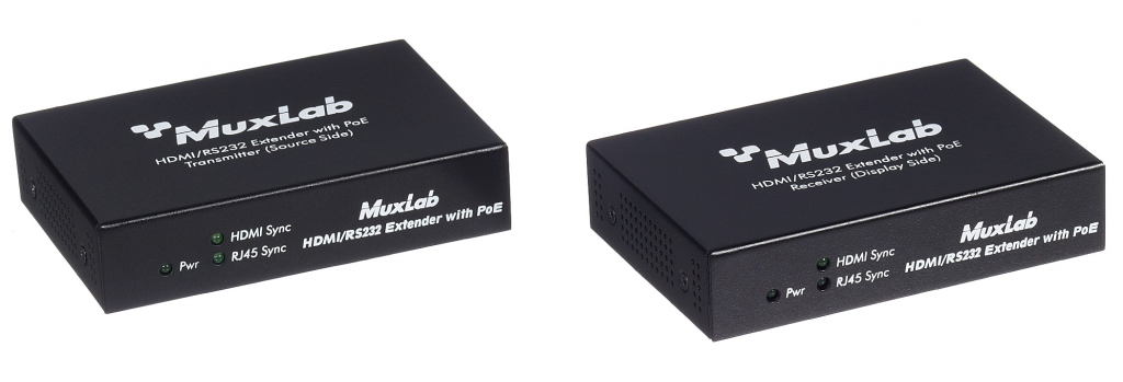 Muxlab HDMI / RS232 mottagare 70m med PoE