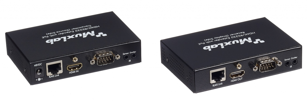 Muxlab HDMI / RS232 mottagare 70m med PoE