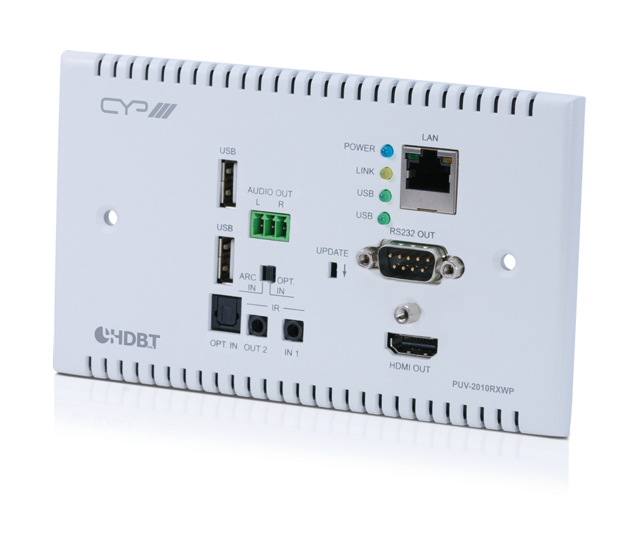 CYP/// HDBaseT 2.0 WP Mottagare, 4K2K, HDCP 2.2, USB