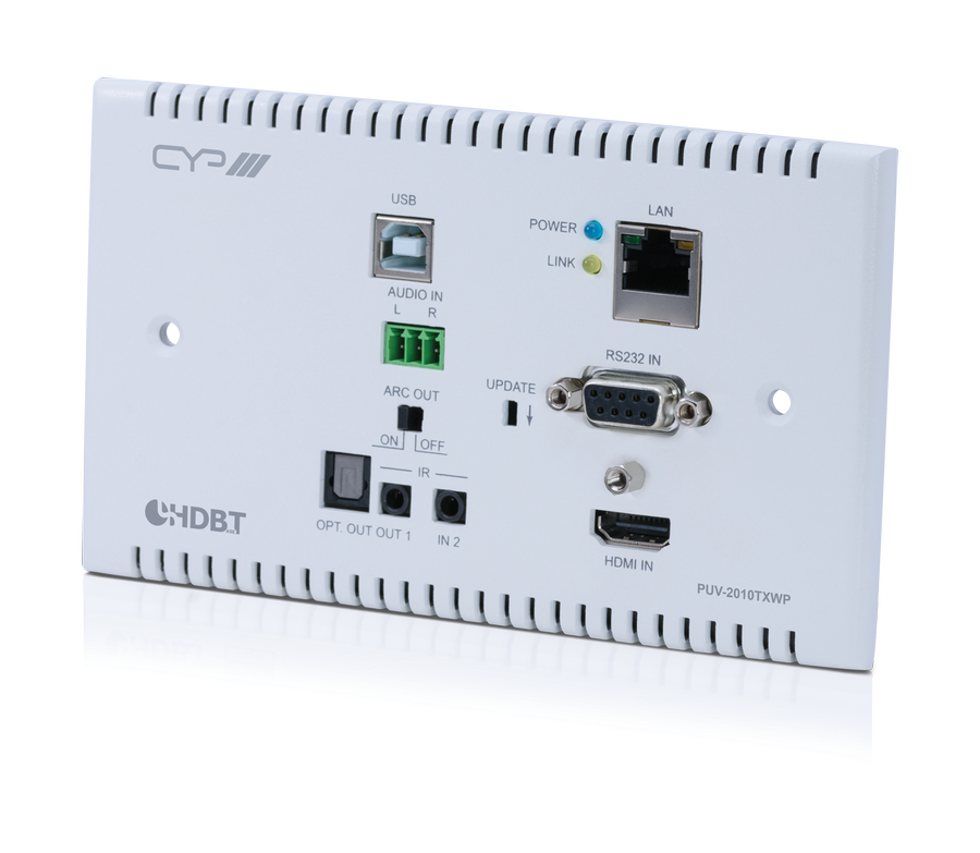 CYP/// HDBaseT 2.0 WP Sändare, 4K, HDCP 2.2, PoH, USB