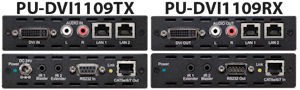 DVI över HDBaseT, 100m, PoC, LAN, Analogt Ljud