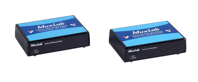 Muxlab Aktiv VGA Balun med Stereo ljud Sändare