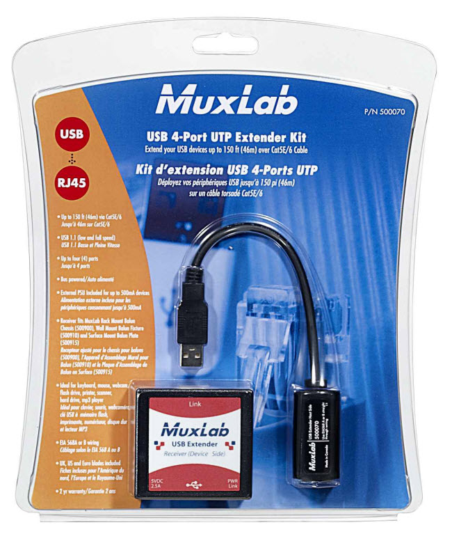 Muxlab USB 4 Portar förlängningskit