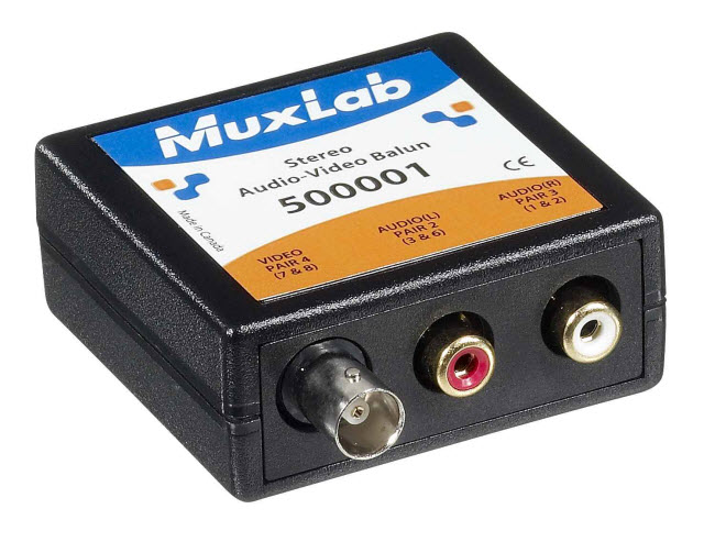 Muxlab Analog Stereo-Ljud och Video balun