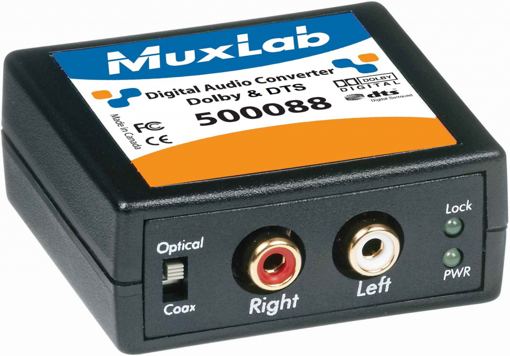 Muxlab Digital till Analog Konverter, Dolby Digital 5.1, DTS