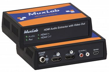 Muxlab Ljud De-embedder, HDMI in, HDMI + sep. ljud ut, 4K